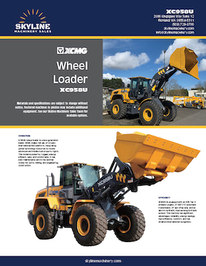 XCMG XC958U Wheel Loader - Skyline Machinery Sales